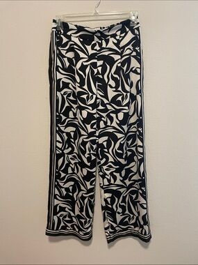 LOFT Black and White Abstract Print Pants